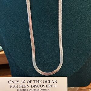 Oshena designer beachwear silky herringbone Silver Necklace NEW Release!‎